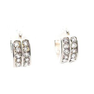 New Sterling Silver Women's CZ  Zirconia Hoop Earrings